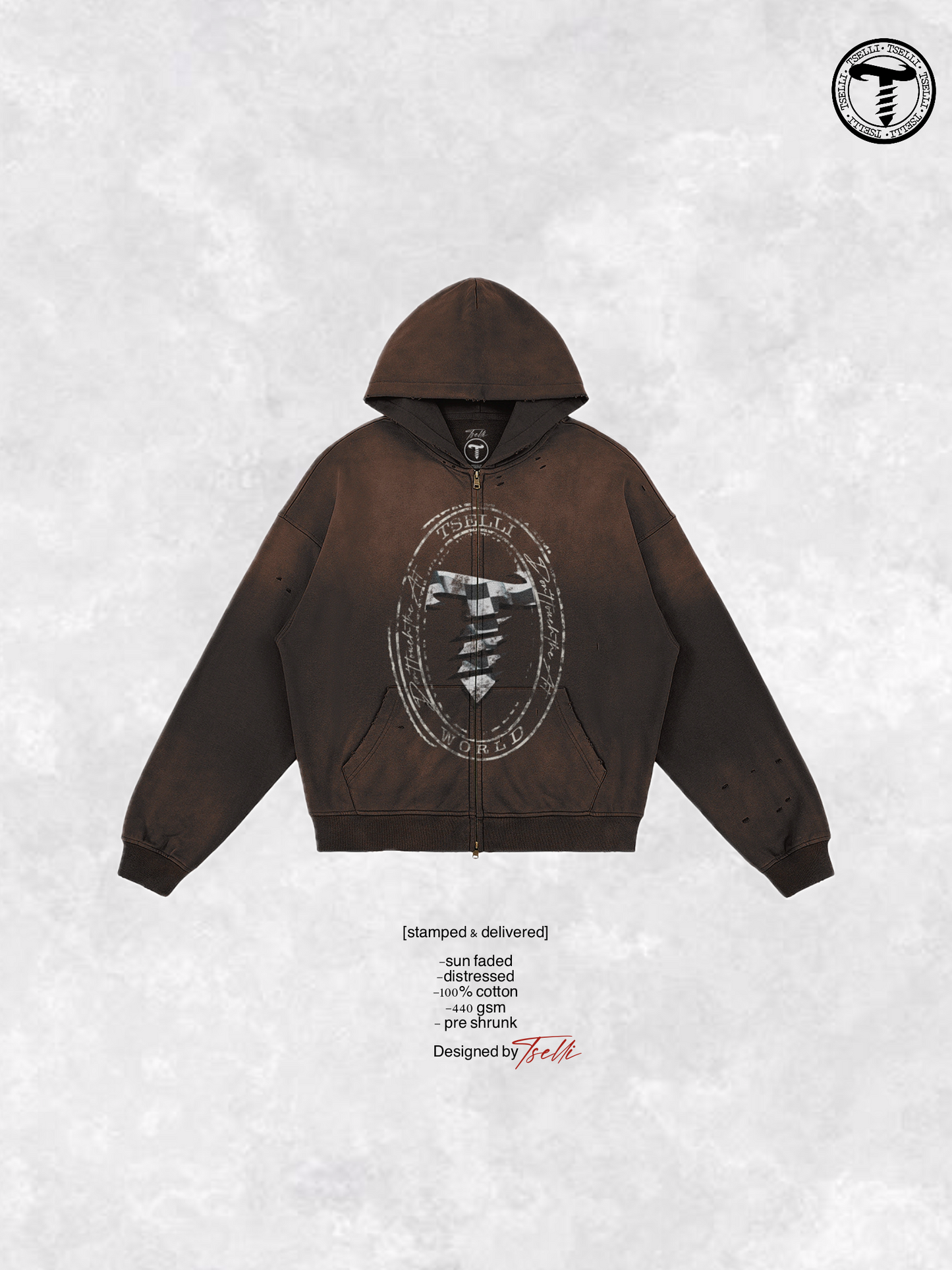 [stamped & delivered] zip up