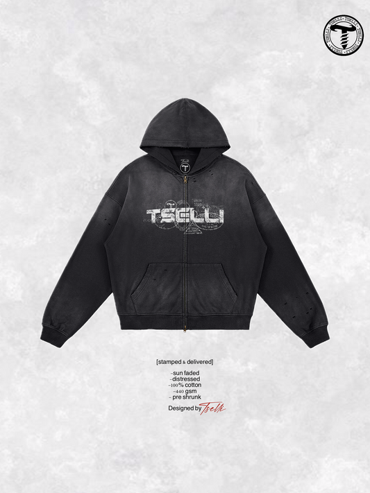 [stamped & delivered] zip up